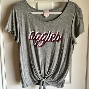 Aggies Front Tie Tee